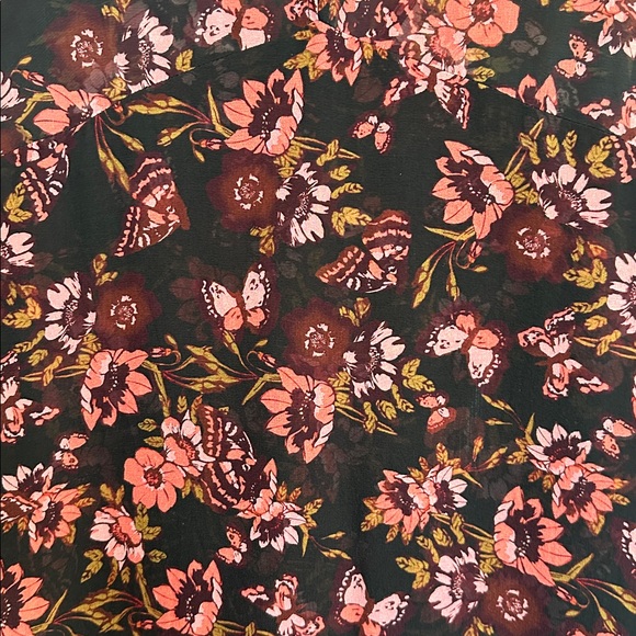 NWOT Ecru Floral Printed Silk Long Sleeve Dress size M - Picture 13 of 13